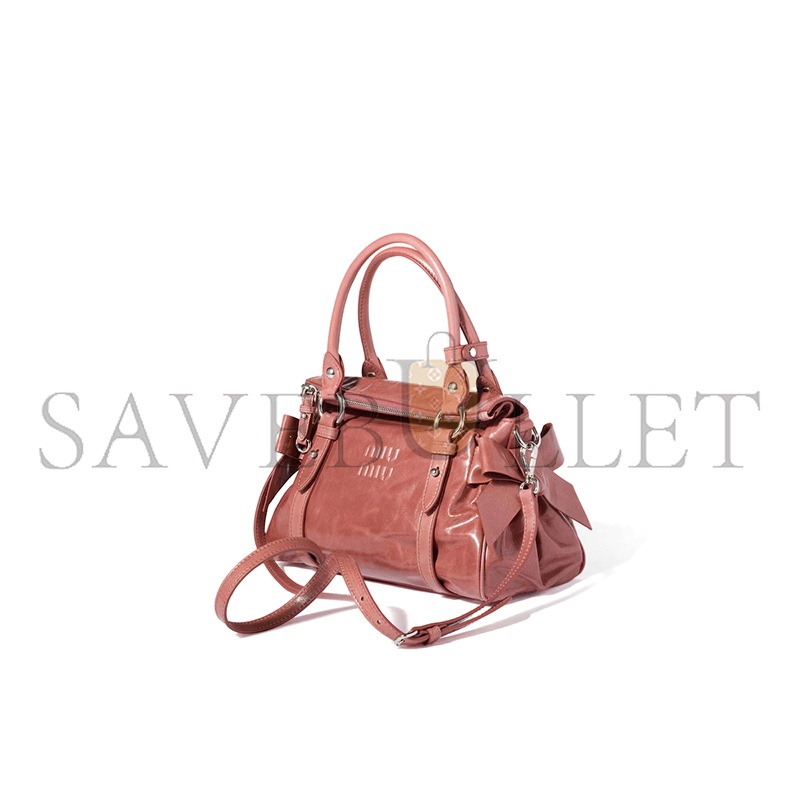 MIU MIU SHINY LEATHER TOP-HANDLE BAG 5BA327 (27*16*13cm)